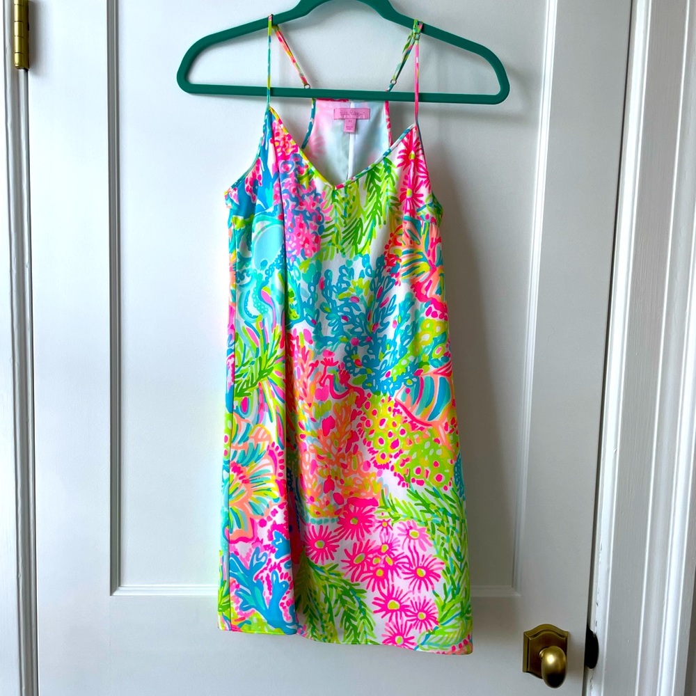 Lilly Pulitzer XS strappy silk slip dress